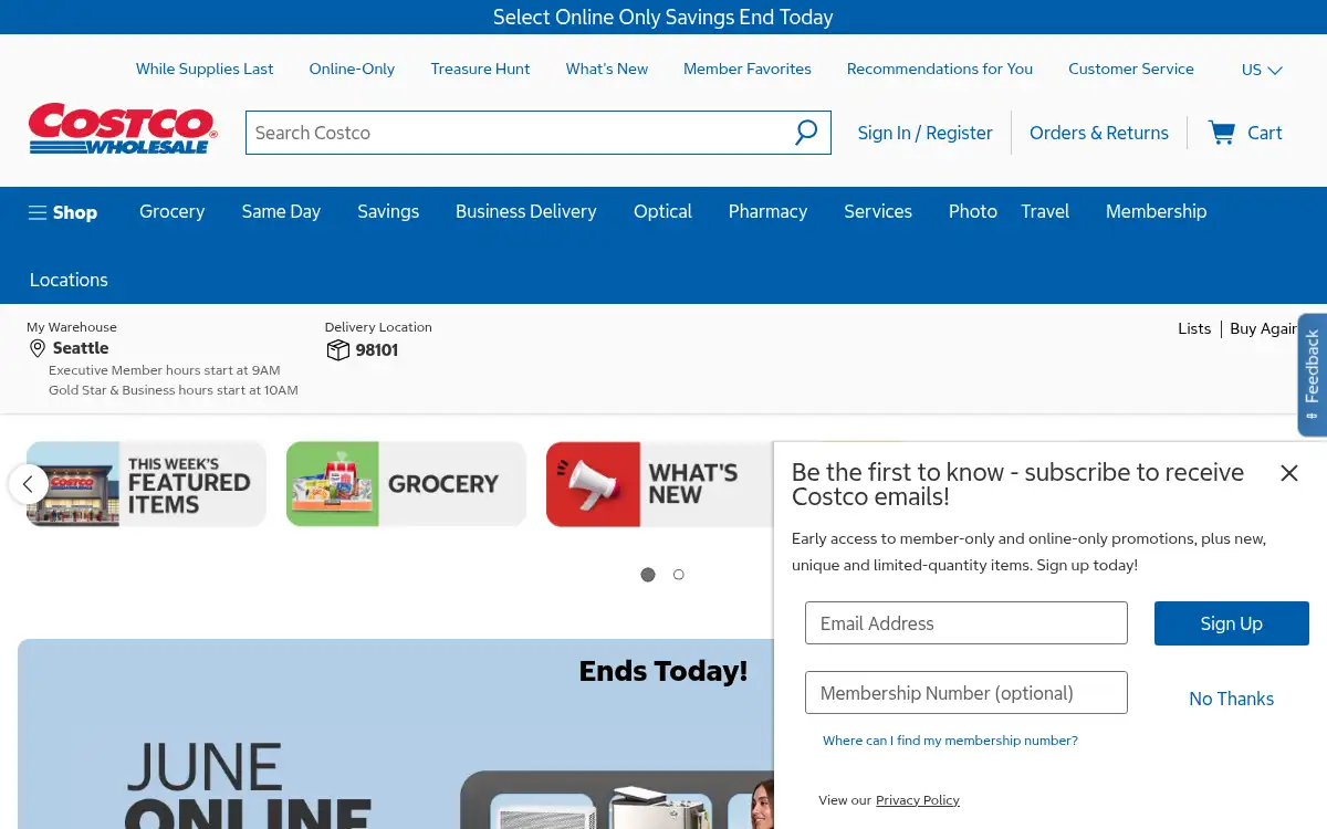 www.costco.com screenshot