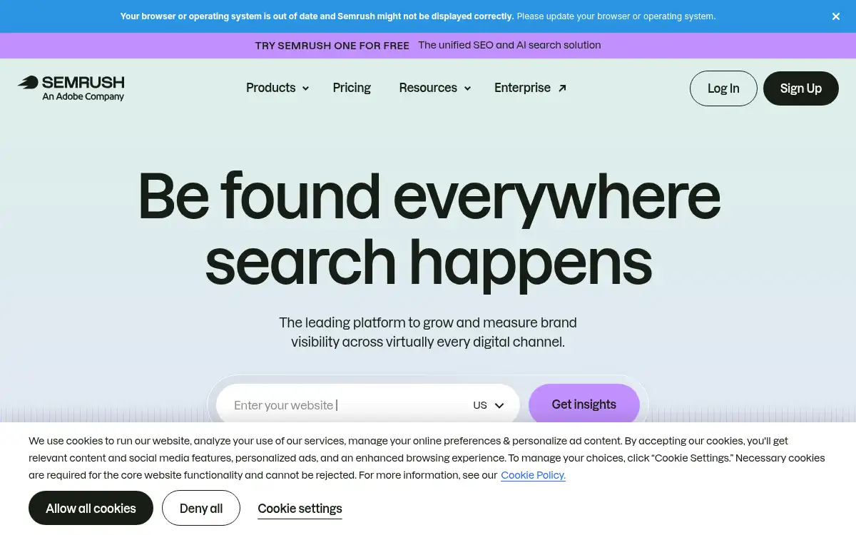 Final screenshot of https://www.semrush.com/