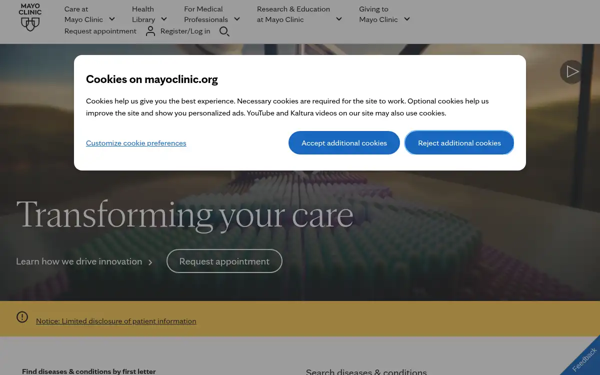 www.mayoclinic.org screenshot