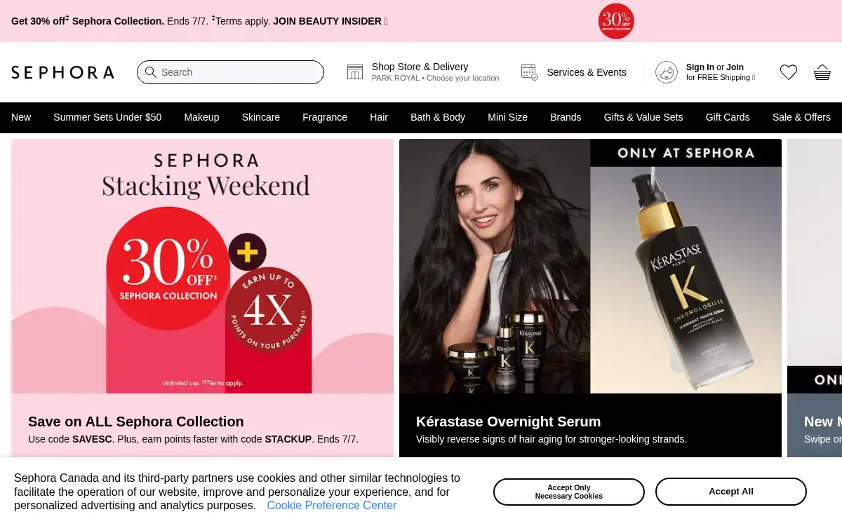 www.sephora.com screenshot