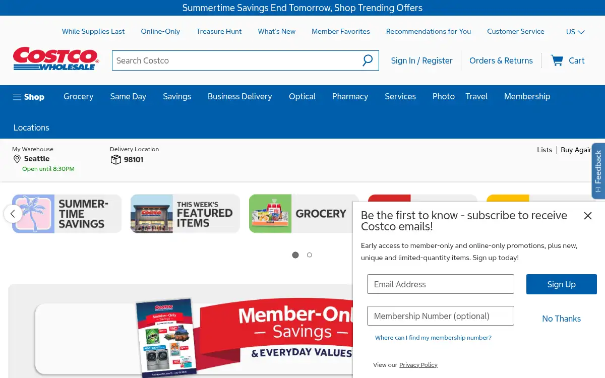 www.costco.com screenshot