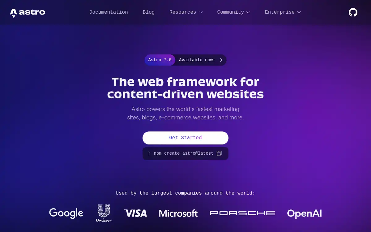 www.astro.build screenshot