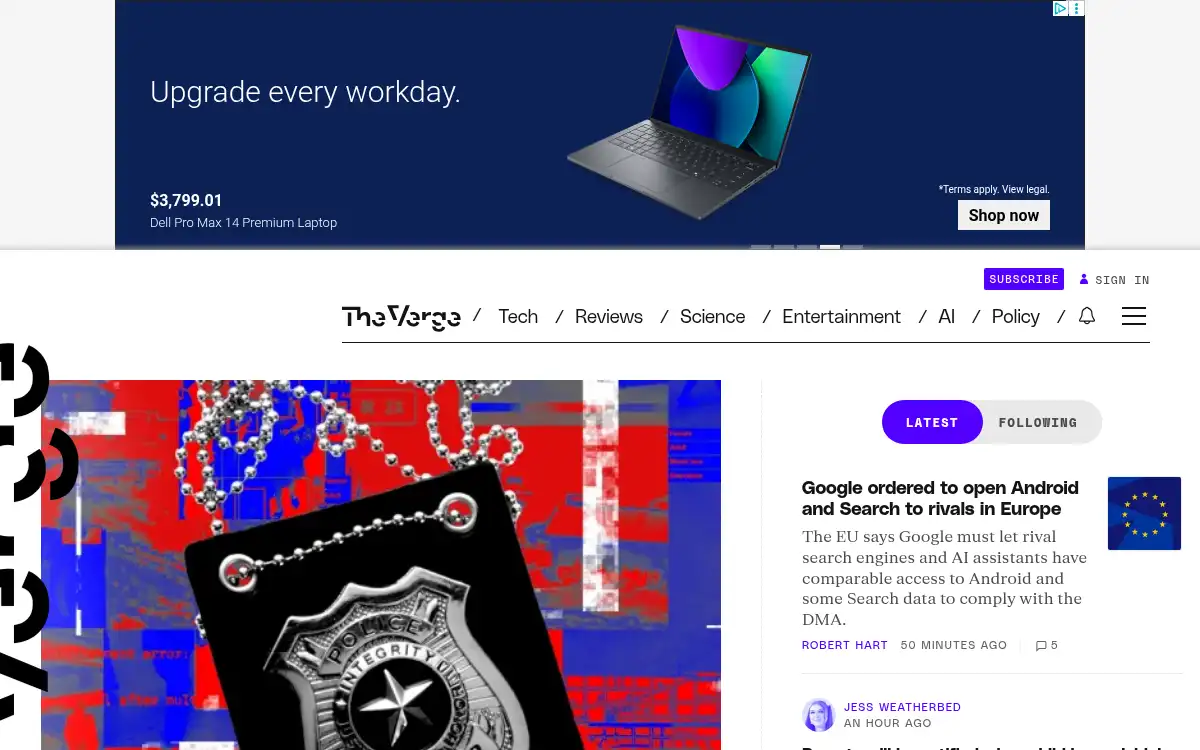 Final screenshot of https://www.theverge.com/