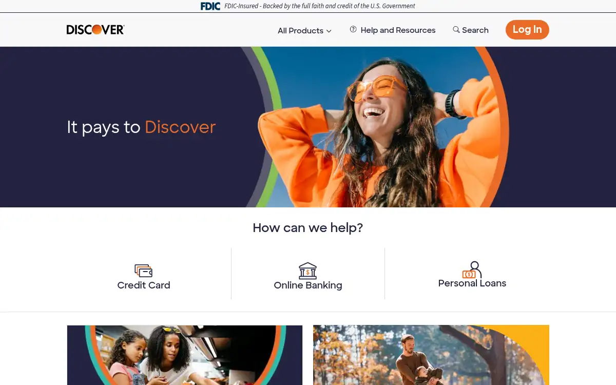 Final screenshot of https://www.discover.com