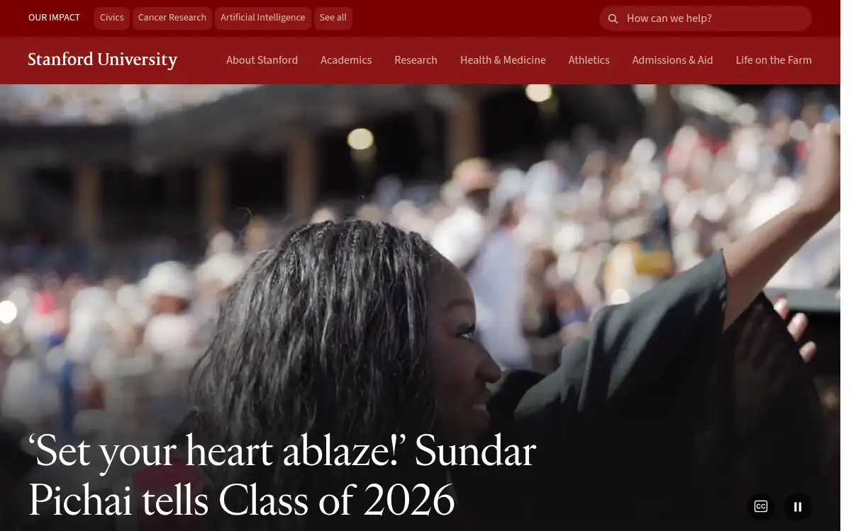Final screenshot of https://www.stanford.edu/