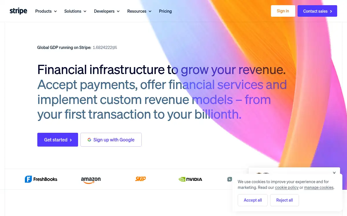 Final screenshot of https://www.stripe.com/