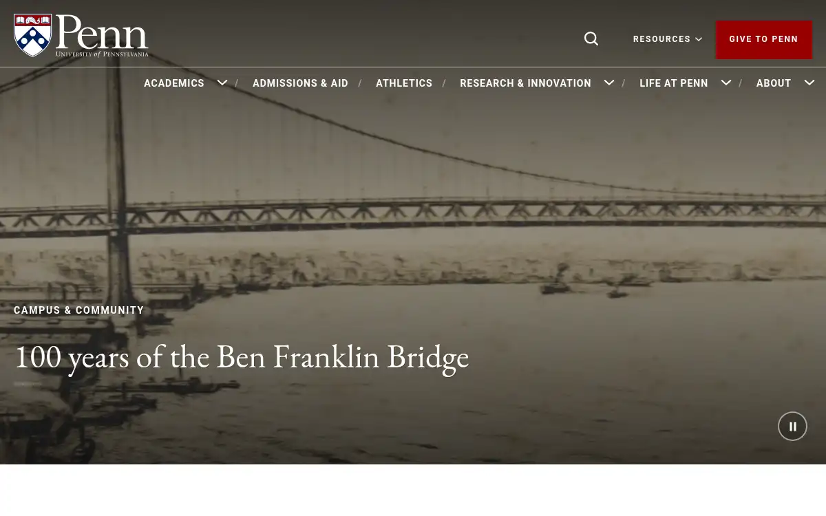 Final screenshot of https://www.upenn.edu
