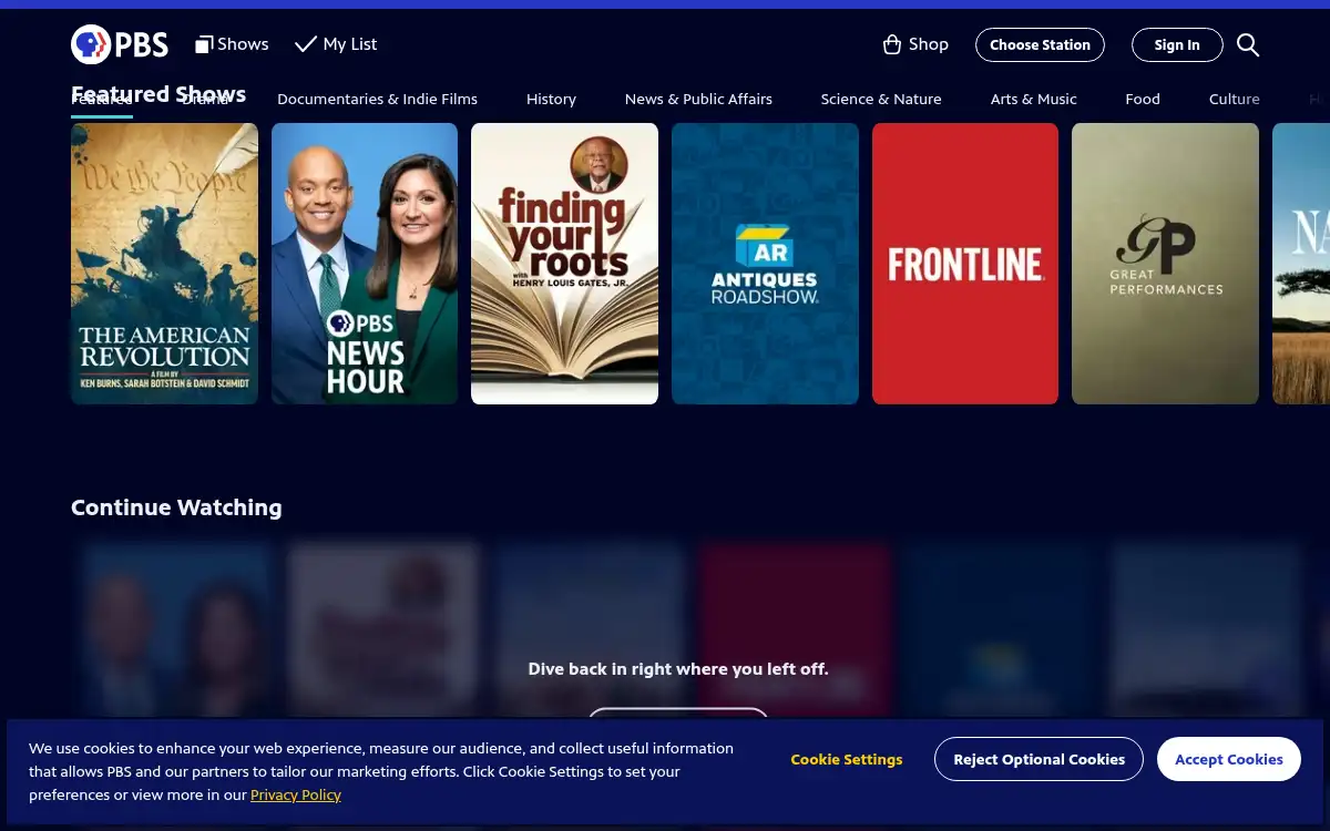 Final screenshot of https://www.pbs.org