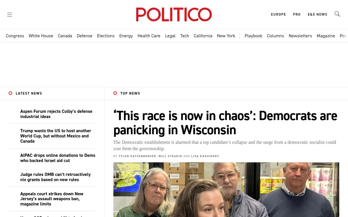 Final screenshot of https://www.politico.com