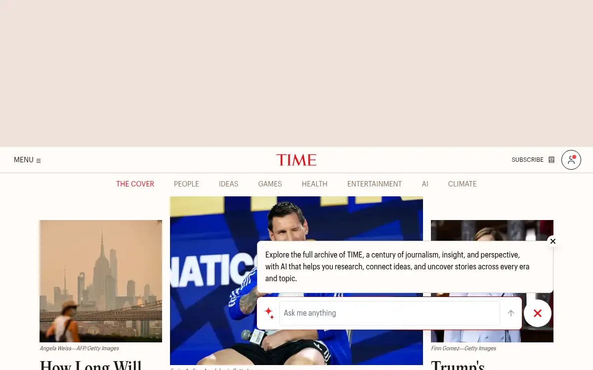 Final screenshot of https://www.time.com