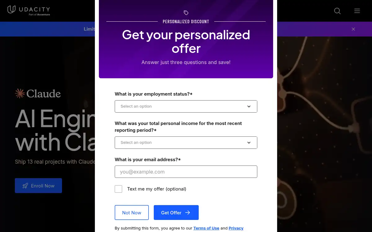 Final screenshot of https://www.udacity.com