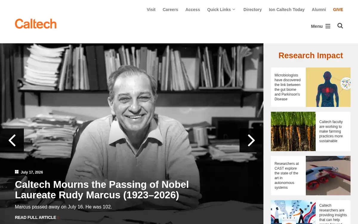 Final screenshot of https://www.caltech.edu