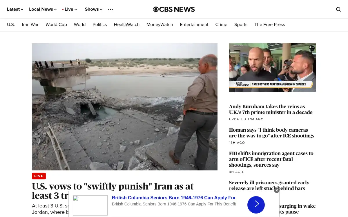 Final screenshot of https://www.cbsnews.com