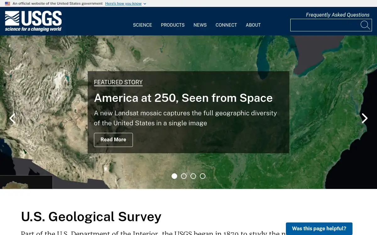 Final screenshot of https://www.usgs.gov