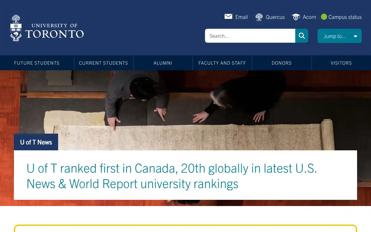 Final screenshot of https://www.utoronto.ca