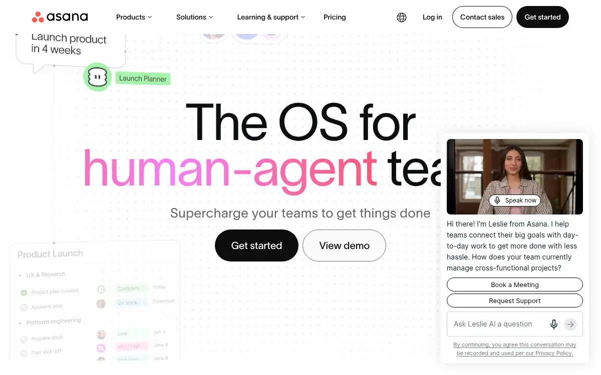 Final screenshot of https://www.asana.com