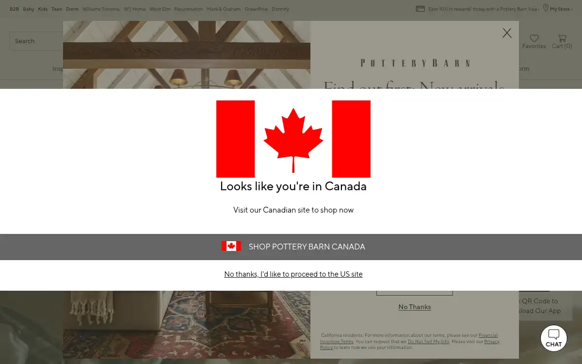 Final screenshot of https://www.potterybarn.com