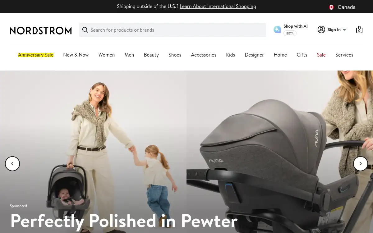 Final screenshot of https://www.nordstrom.com