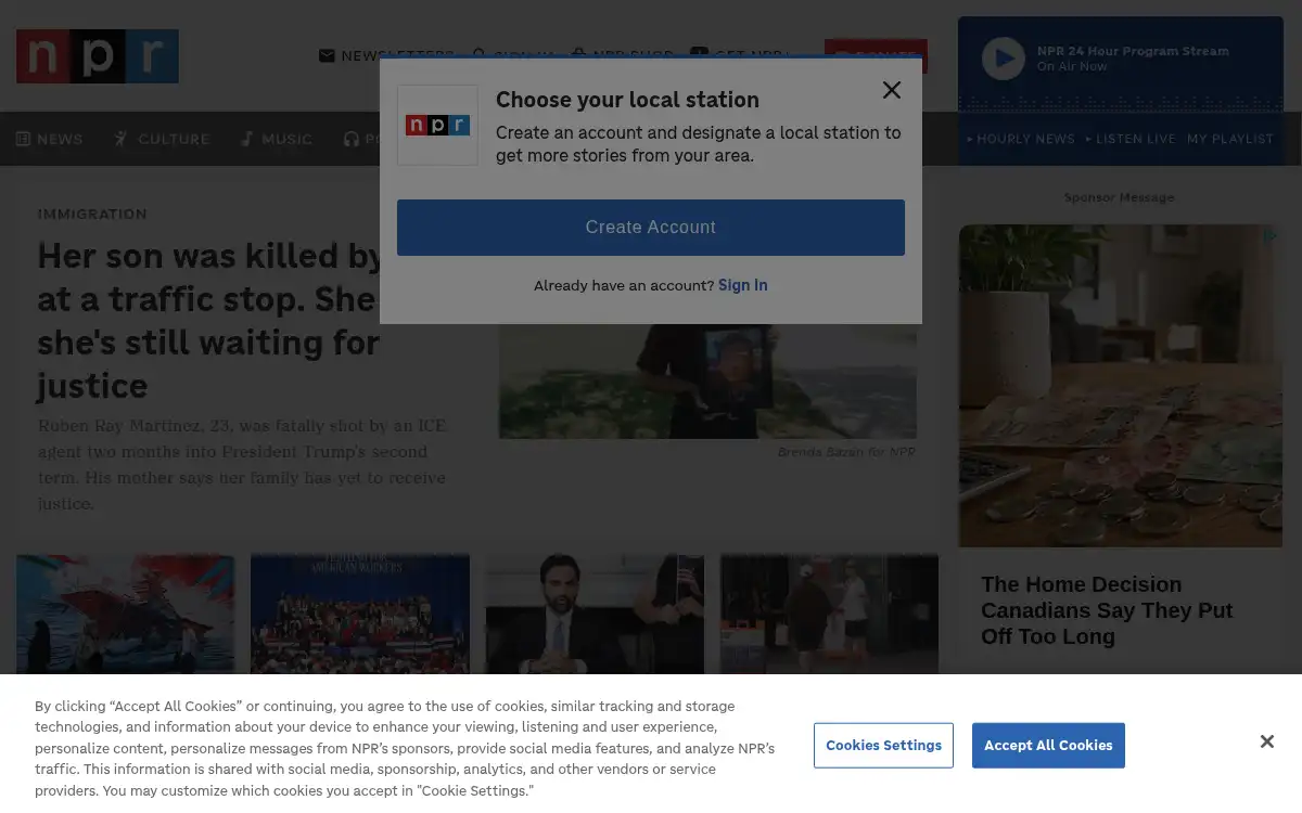 Final screenshot of https://www.npr.org