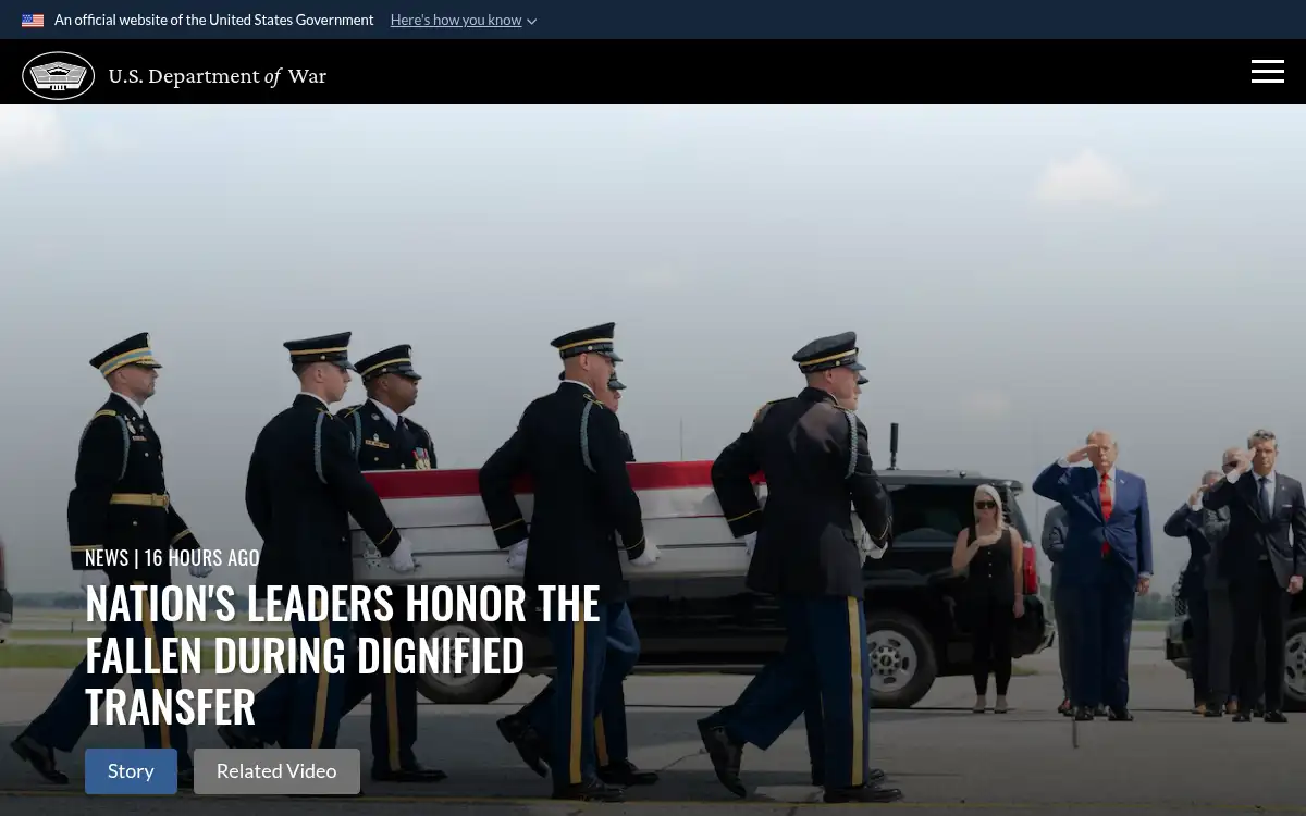 Final screenshot of https://www.defense.gov