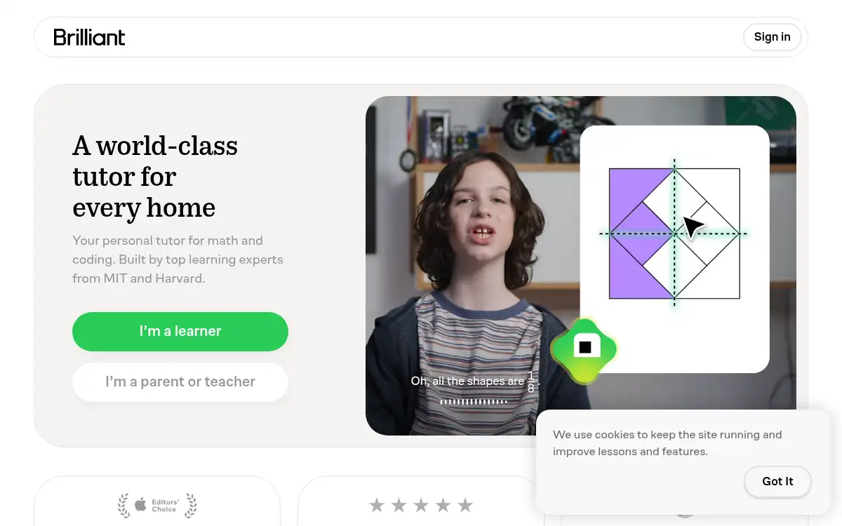 Final screenshot of https://www.brilliant.org