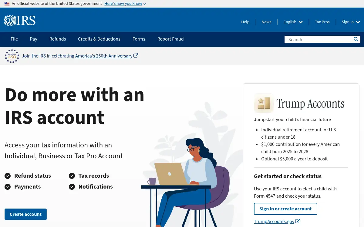 Final screenshot of https://www.irs.gov/