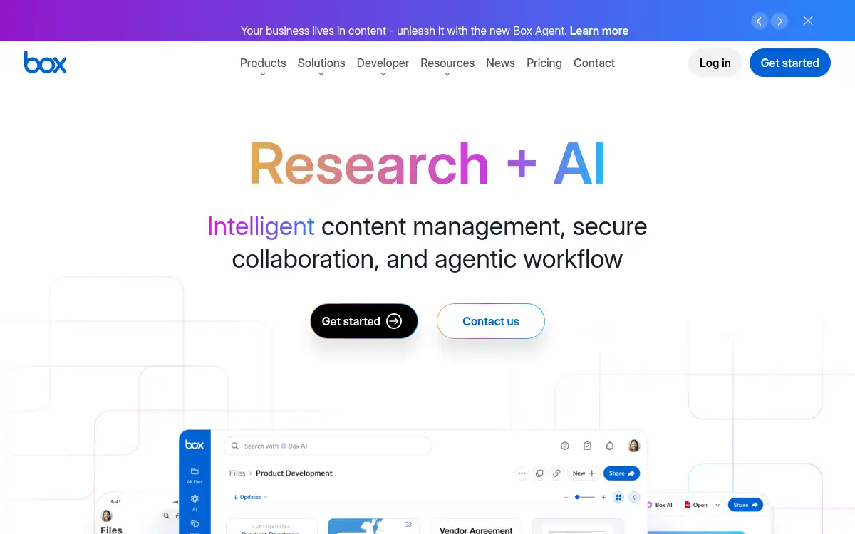 Final screenshot of https://www.box.com