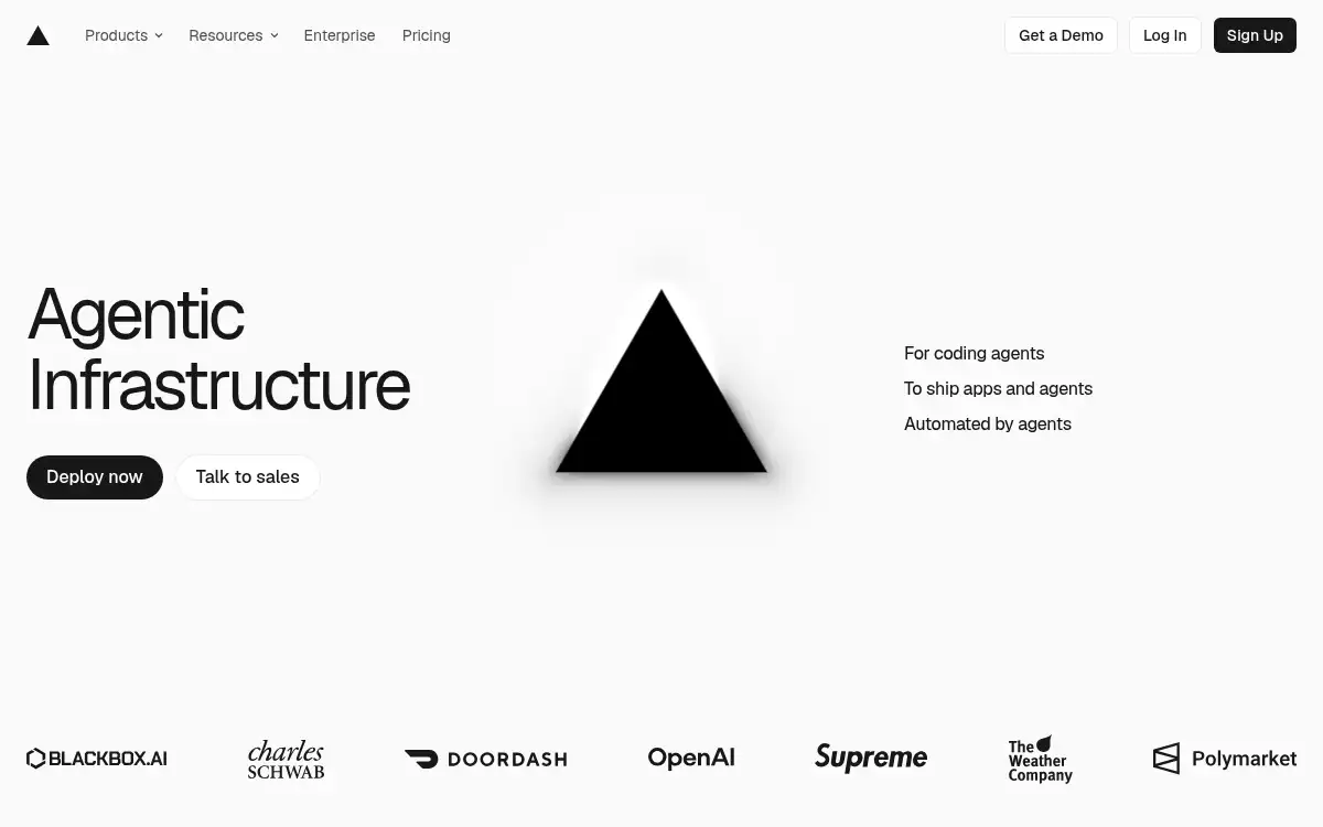 Final screenshot of https://www.vercel.com