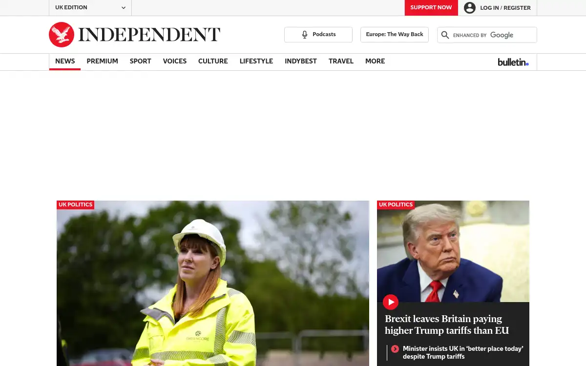 Final screenshot of https://independent.co.uk