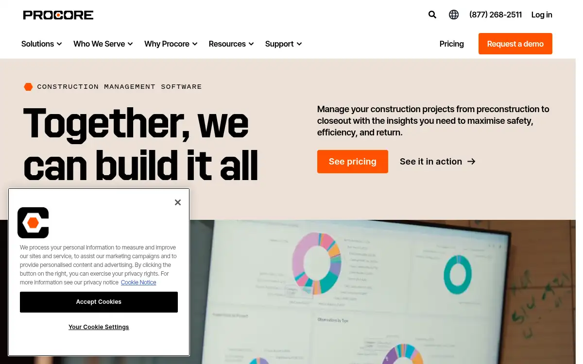 Final screenshot of https://procore.com
