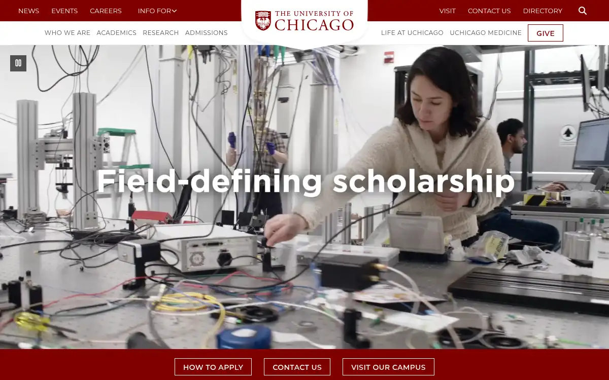 Final screenshot of https://www.uchicago.edu