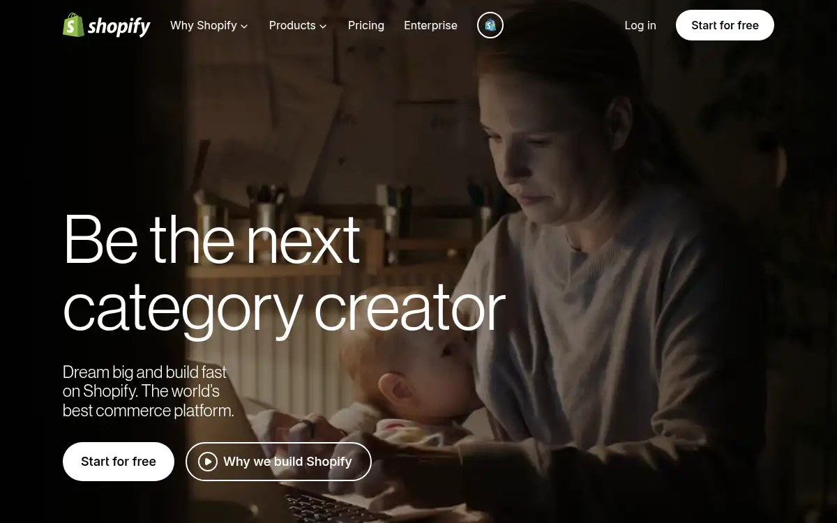 Final screenshot of https://shopify.com