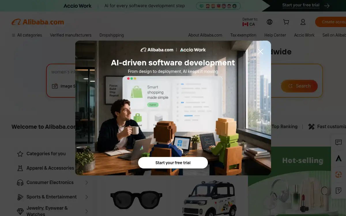 Final screenshot of https://www.alibaba.com