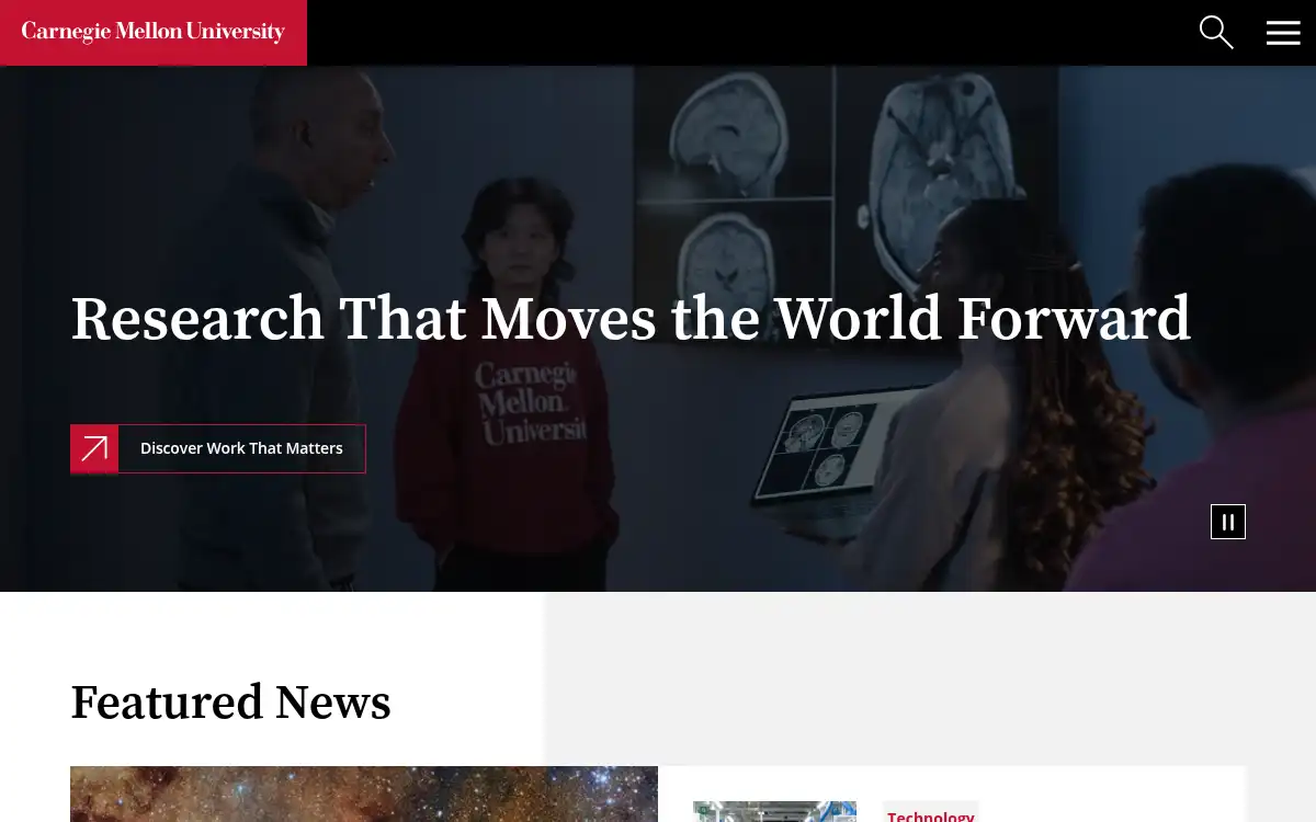 Final screenshot of https://www.cmu.edu