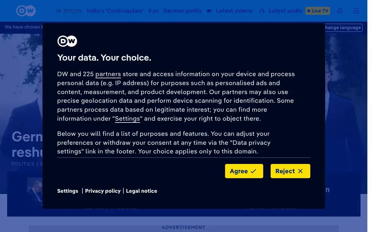 Final screenshot of https://www.dw.com