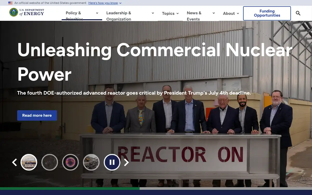 Final screenshot of https://www.energy.gov
