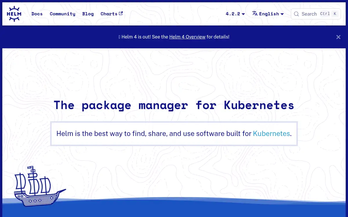 Final screenshot of https://www.helm.sh