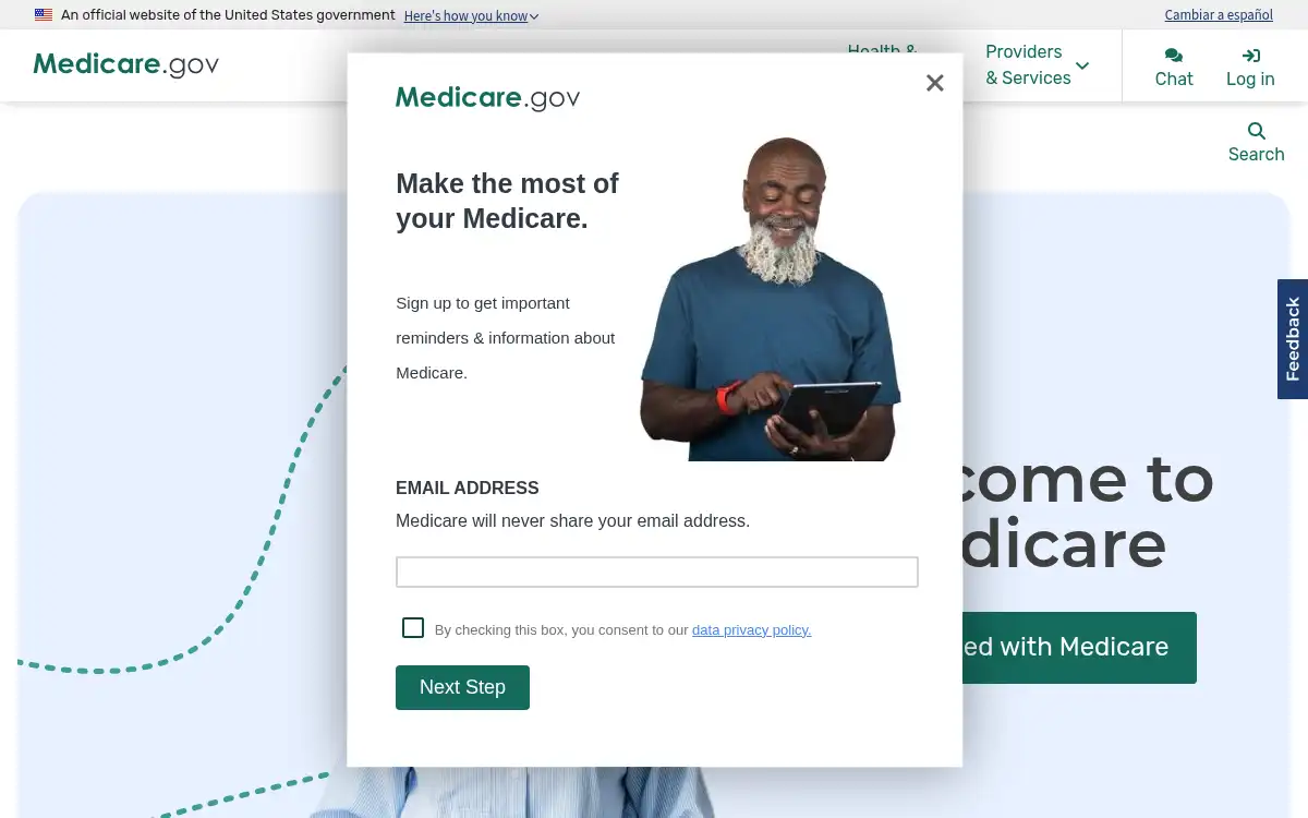 Final screenshot of https://www.medicare.gov