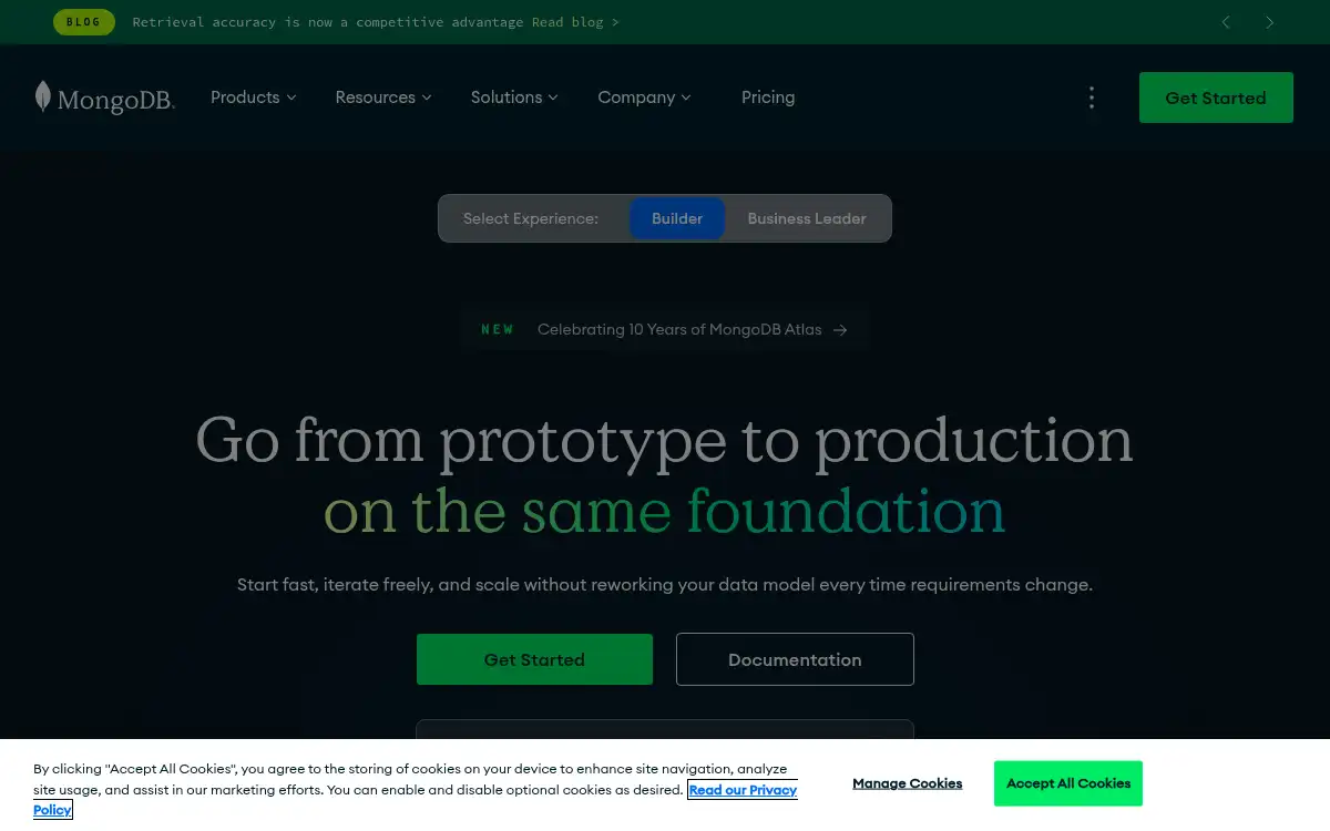 Final screenshot of https://www.mongodb.com