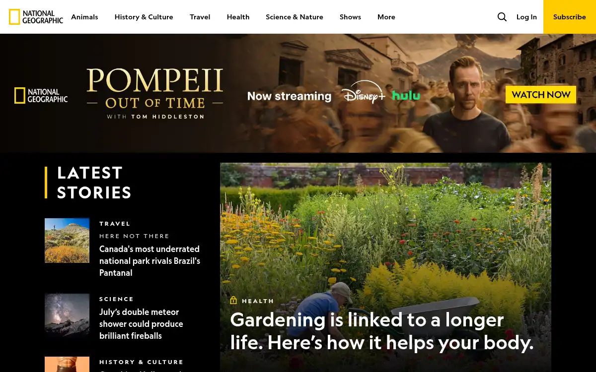 Final screenshot of https://www.nationalgeographic.com