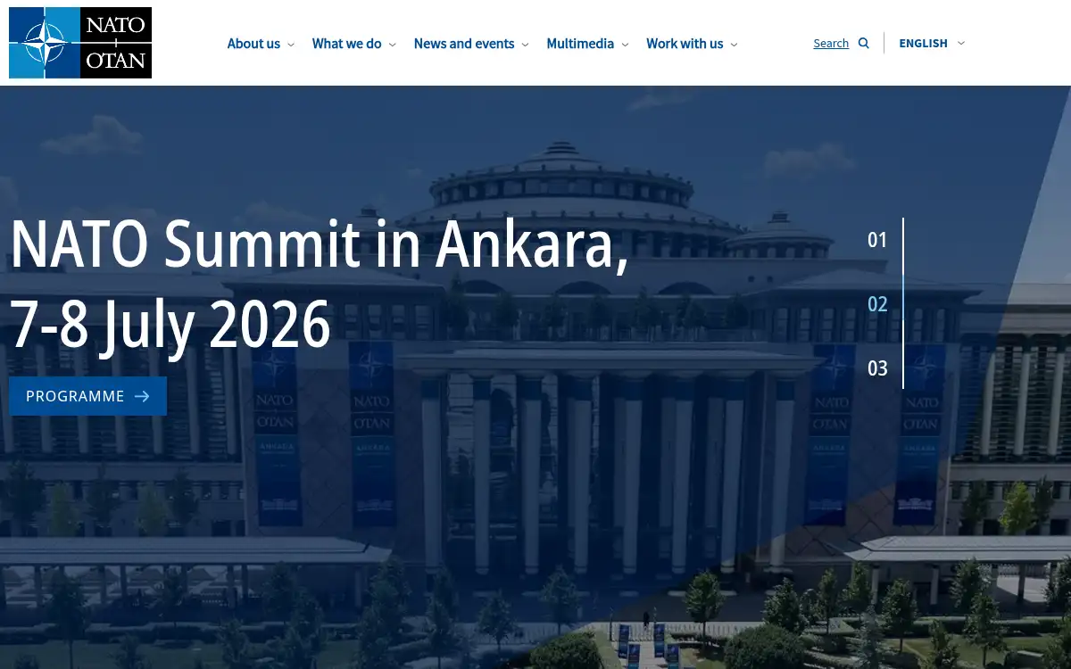 Final screenshot of https://www.nato.int
