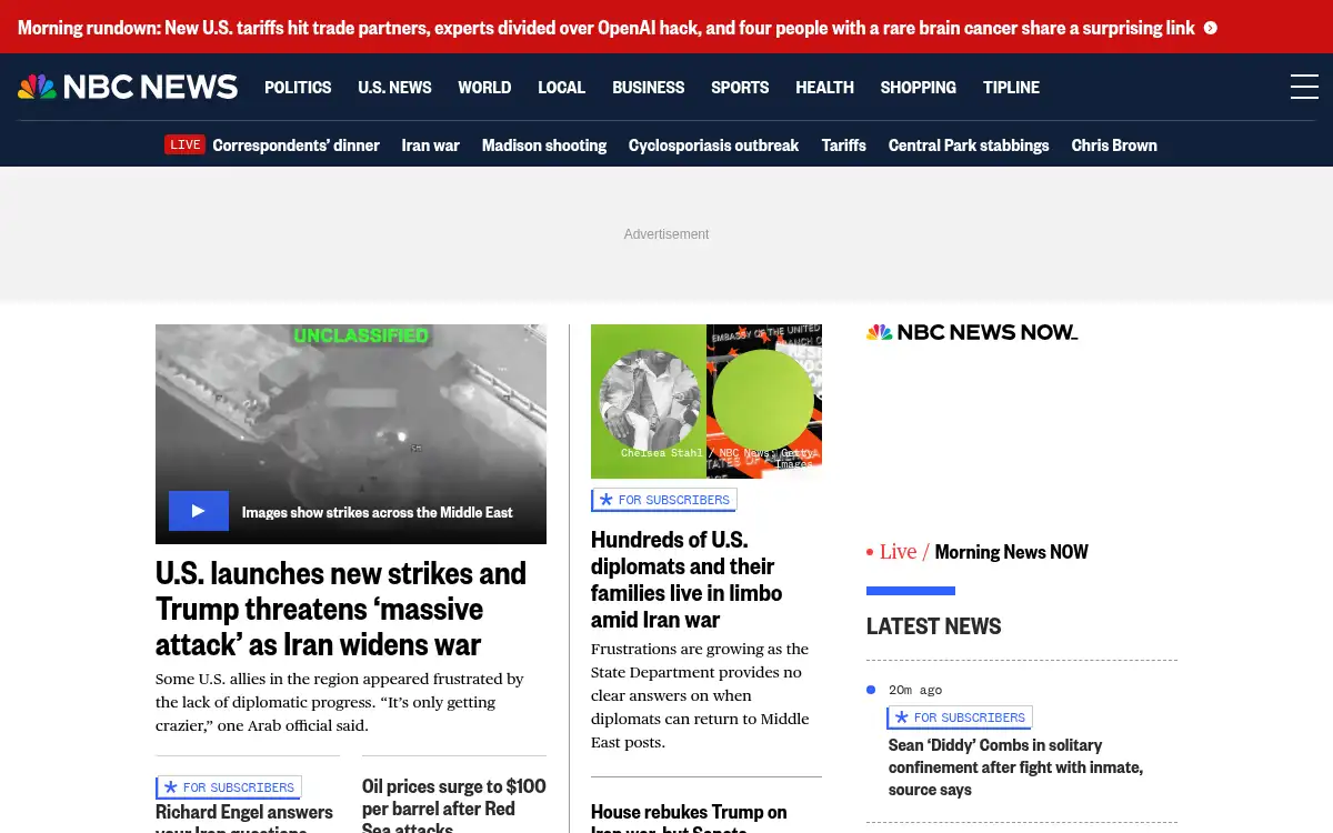 Final screenshot of https://www.nbcnews.com