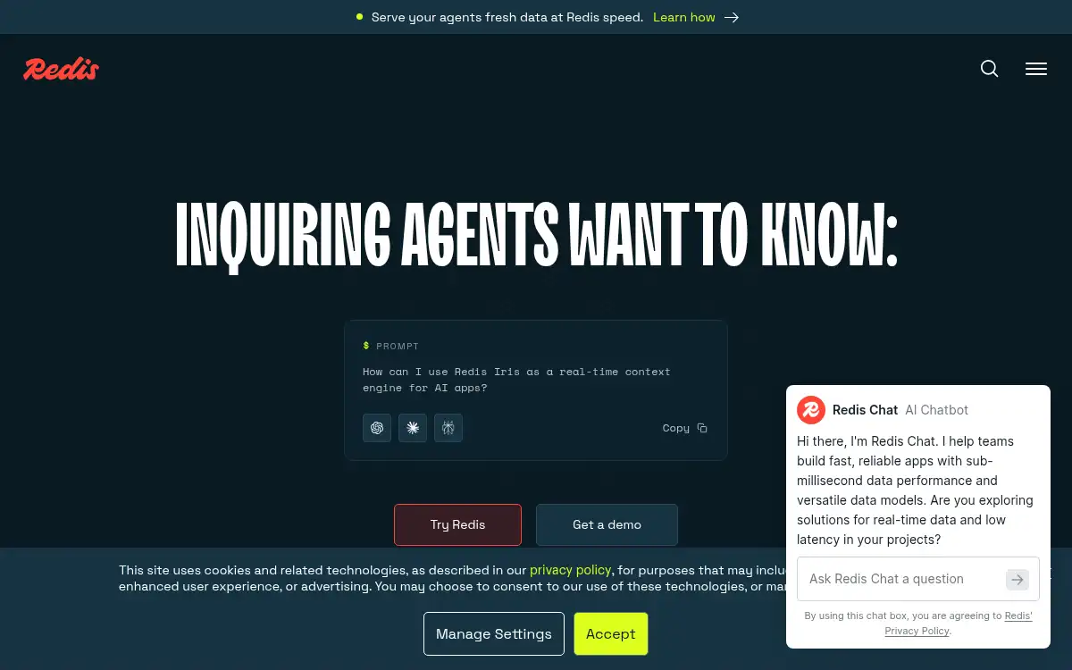 www.redis.io screenshot