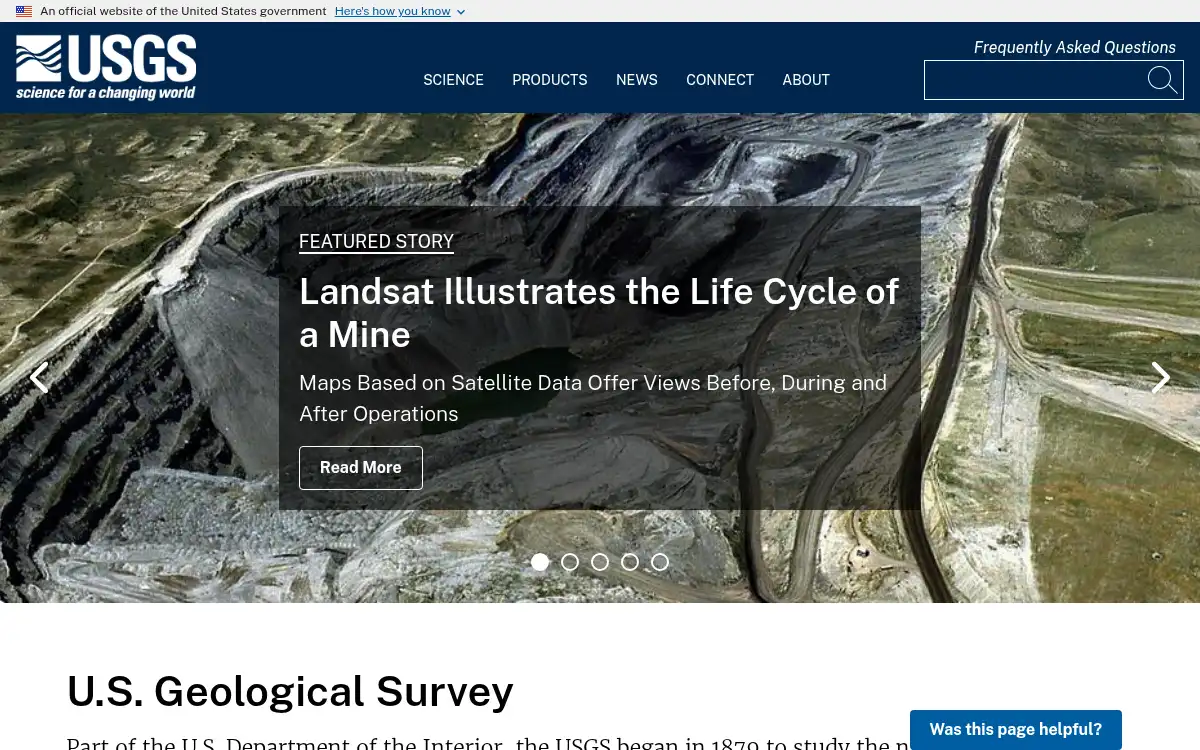 www.usgs.gov screenshot