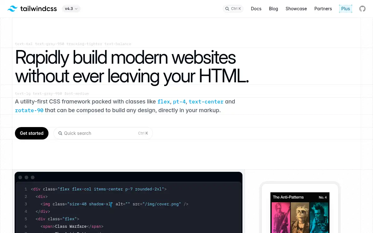 www.tailwindcss.com screenshot