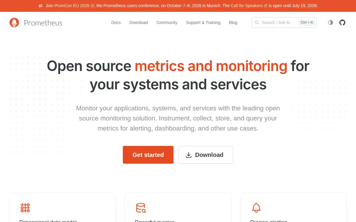 www.prometheus.io screenshot