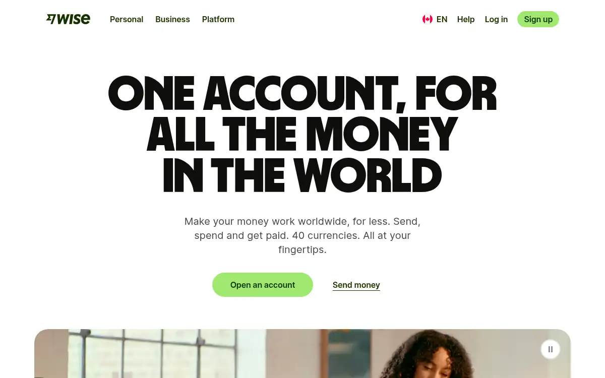 www.wise.com screenshot