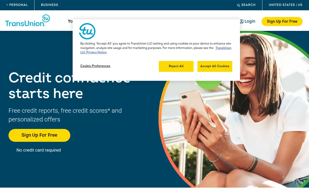 www.transunion.com screenshot