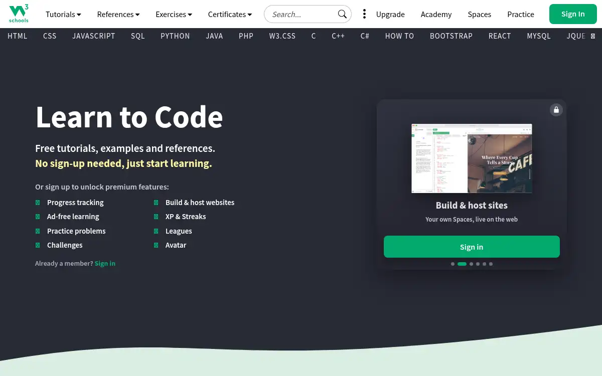 www.w3schools.com screenshot