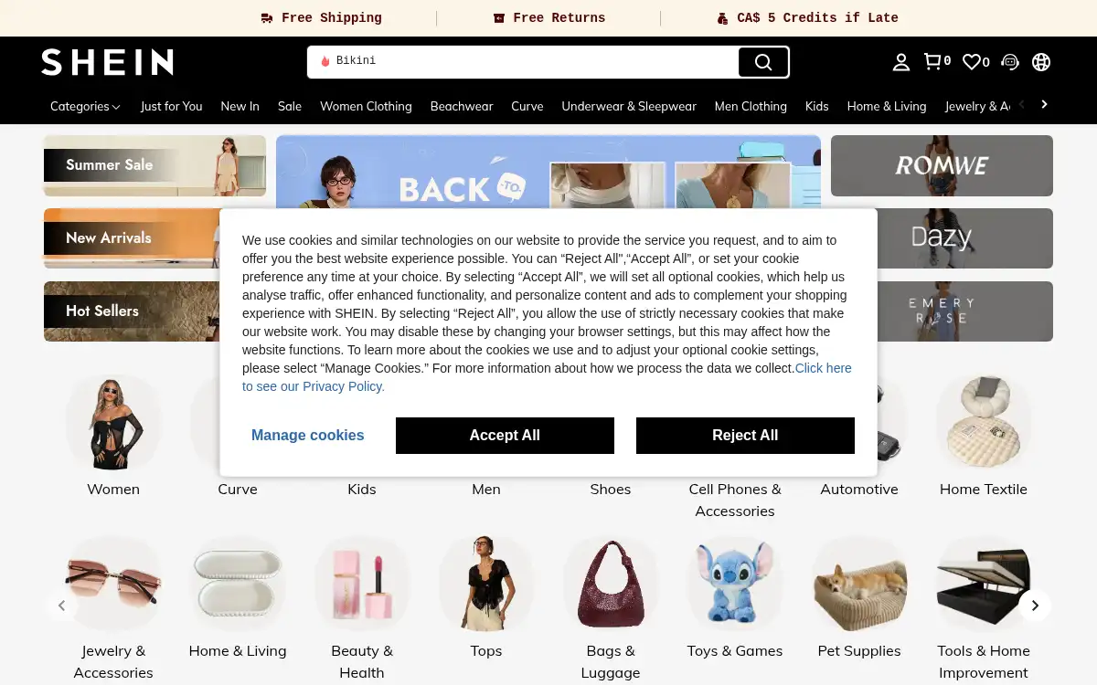 www.shein.com screenshot